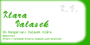 klara valasek business card