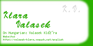 klara valasek business card